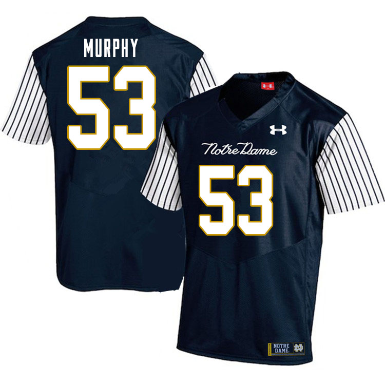 Men's NCAA Notre Dame Fighting Irish #53 Quinn Murphy Stitched College Under Armour Authentic Navy Alternate Football Jersey RE10E62LB